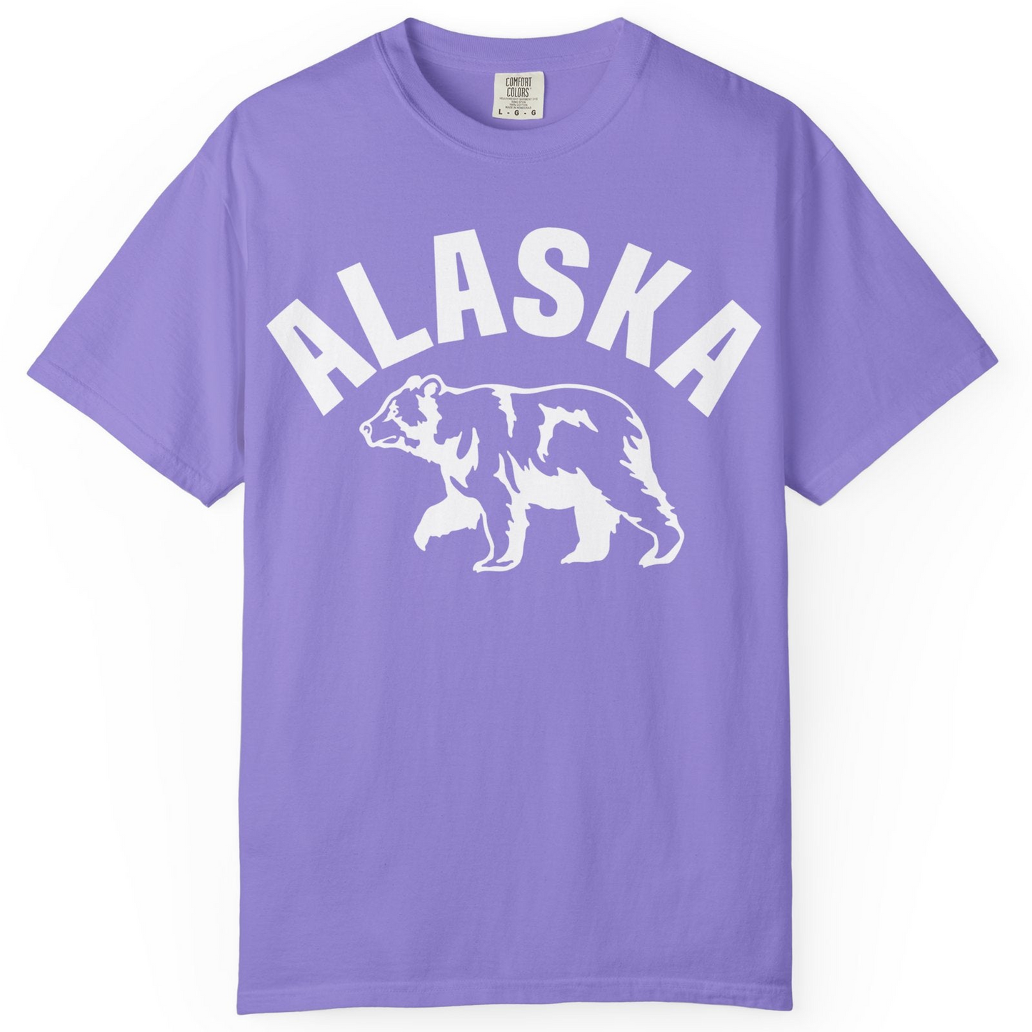 Alaska Bear Silhouette Wildlife Shirt Comfort Colors T-Shirt – Violet – Alaska Cruise Shirts