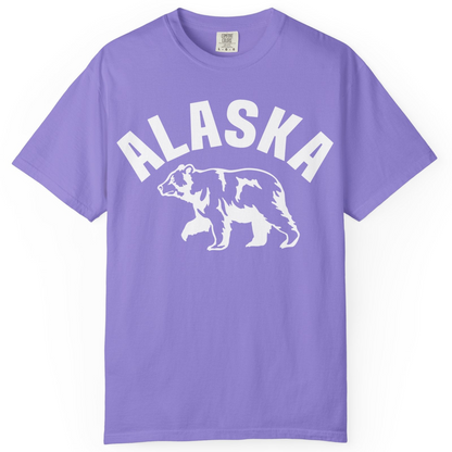 Alaska Bear Silhouette Wildlife Shirt Comfort Colors T-Shirt – Violet – Alaska Cruise Shirts