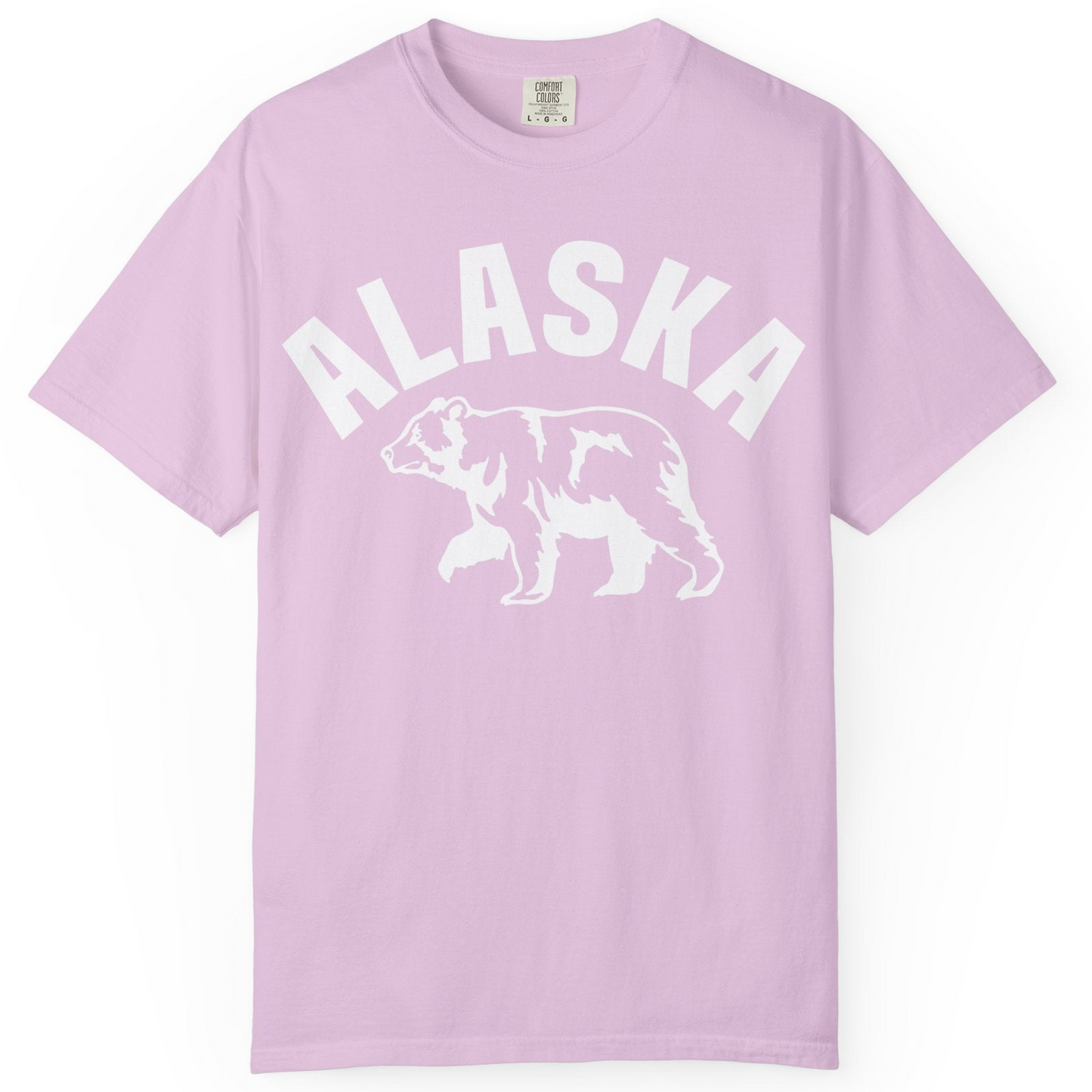 Alaska Bear Silhouette Wildlife Shirt Comfort Colors T-Shirt – Orchid – Alaska Cruise Shirts