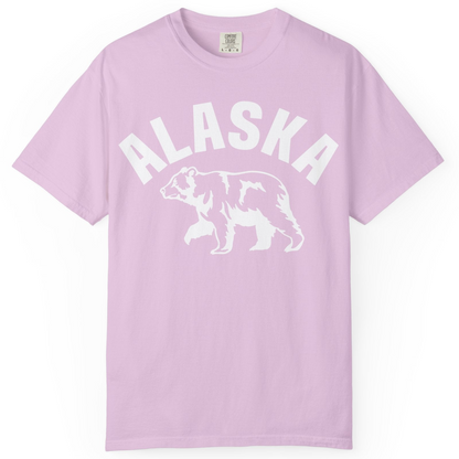 Alaska Bear Silhouette Wildlife Shirt Comfort Colors T-Shirt – Orchid – Alaska Cruise Shirts