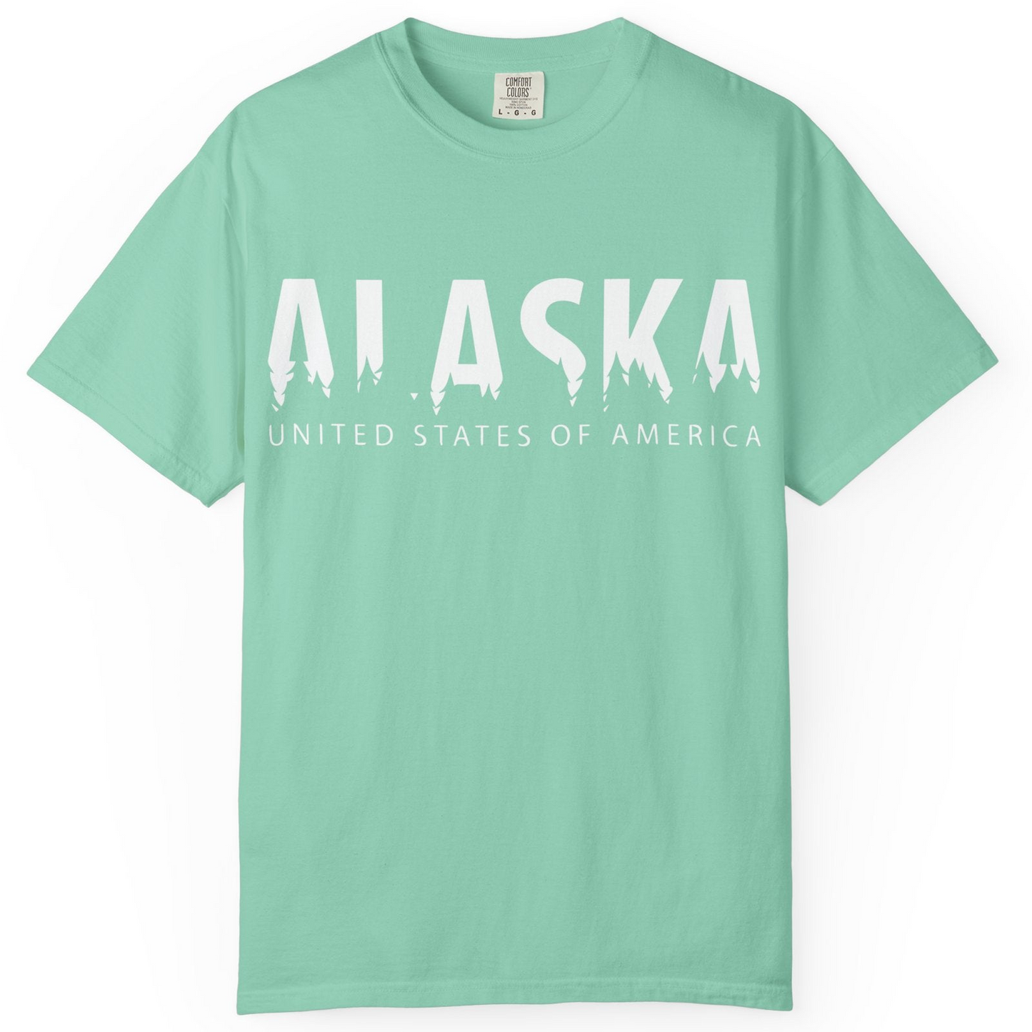 Alaska United States Typography Shirt Comfort Colors T-Shirt – Island Reef – Alaska Cruise Shirts