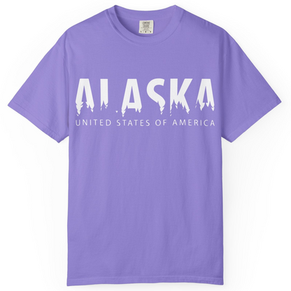 Alaska United States Typography Shirt Comfort Colors T-Shirt – Violet – Alaska Cruise Shirts