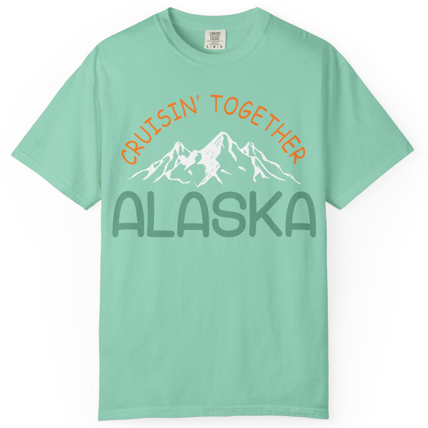 Cruisin Together Alaska Mountain Adventure Cruise Graphic Shirt — Comfort Comfort Colors T-Shirt – Island Reef – Alaska Cruise Shirts