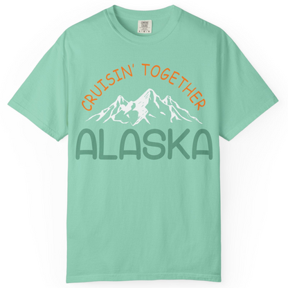Cruisin Together Alaska Mountain Adventure Cruise Graphic Shirt — Comfort Comfort Colors T-Shirt – Island Reef – Alaska Cruise Shirts