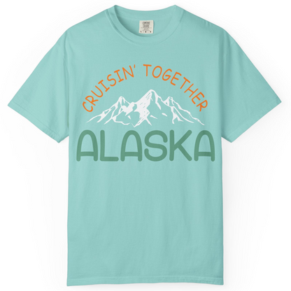 Cruisin Together Alaska Mountain Adventure Cruise Graphic Shirt — Comfort Comfort Colors T-Shirt – Chalky Mint – Alaska Cruise Shirts