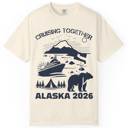 Alaska Cruise 2026 Family Adventure Bear Mountain Nature Shirt — Comfort Comfort Colors T-Shirt – Ivory – Alaska Cruise Shirts