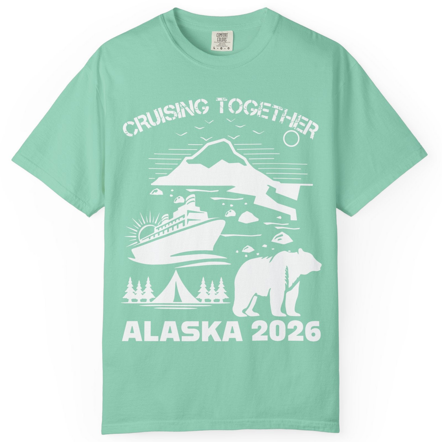 Alaska Cruise 2026 Family Adventure Bear Mountain Nature Shirt — Comfort Comfort Colors T-Shirt – Island Reef – Alaska Cruise Shirts