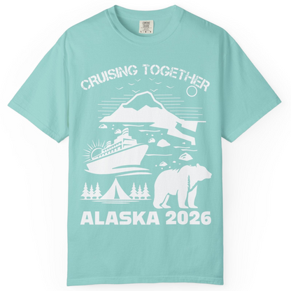 Alaska Cruise 2026 Family Adventure Bear Mountain Nature Shirt — Comfort Comfort Colors T-Shirt – Chalky Mint – Alaska Cruise Shirts