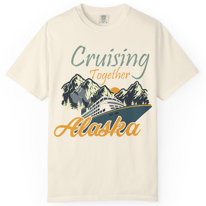 Cruising Together Alaska Mountains Family Alaska Cruise Adventure Shirt — Comfort Comfort Colors T-Shirt – Ivory – Alaska Cruise Shirts