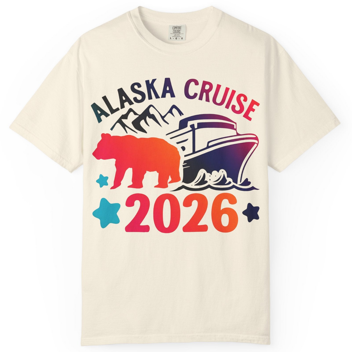 Alaska Cruise 2026 Shirt Comfort Colors T-Shirt – Ivory – Alaska Cruise Shirts