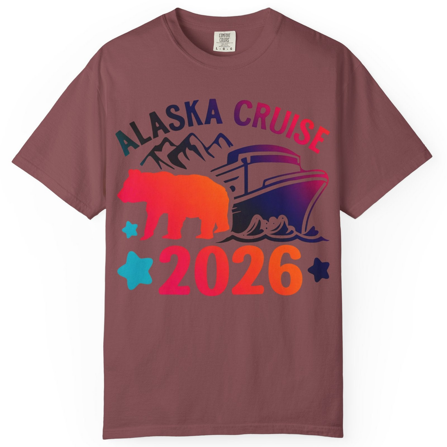 Alaska Cruise 2026 Shirt Comfort Colors T-Shirt – Brick – Alaska Cruise Shirts