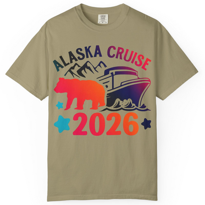 Alaska Cruise 2026 Shirt Comfort Colors T-Shirt – Khaki – Alaska Cruise Shirts