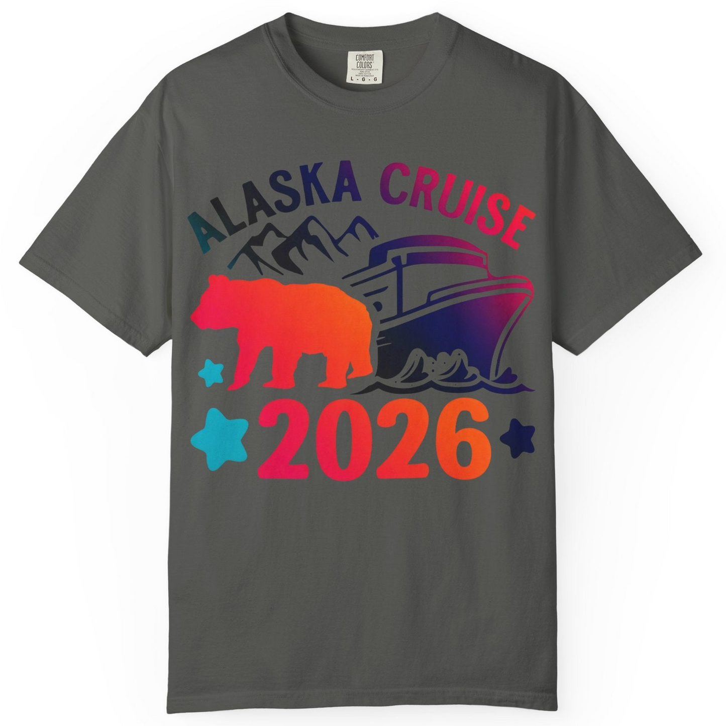 Alaska Cruise 2026 Shirt Comfort Colors T-Shirt – Pepper – Alaska Cruise Shirts