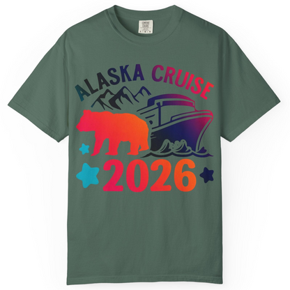 Alaska Cruise 2026 Shirt Comfort Colors T-Shirt – Blue Spruce – Alaska Cruise Shirts