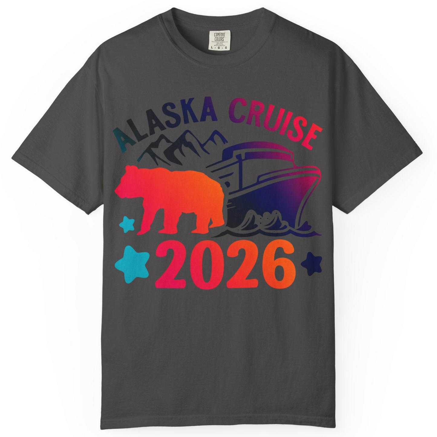 Alaska Cruise 2026 Shirt Comfort Colors T-Shirt – Graphite – Alaska Cruise Shirts