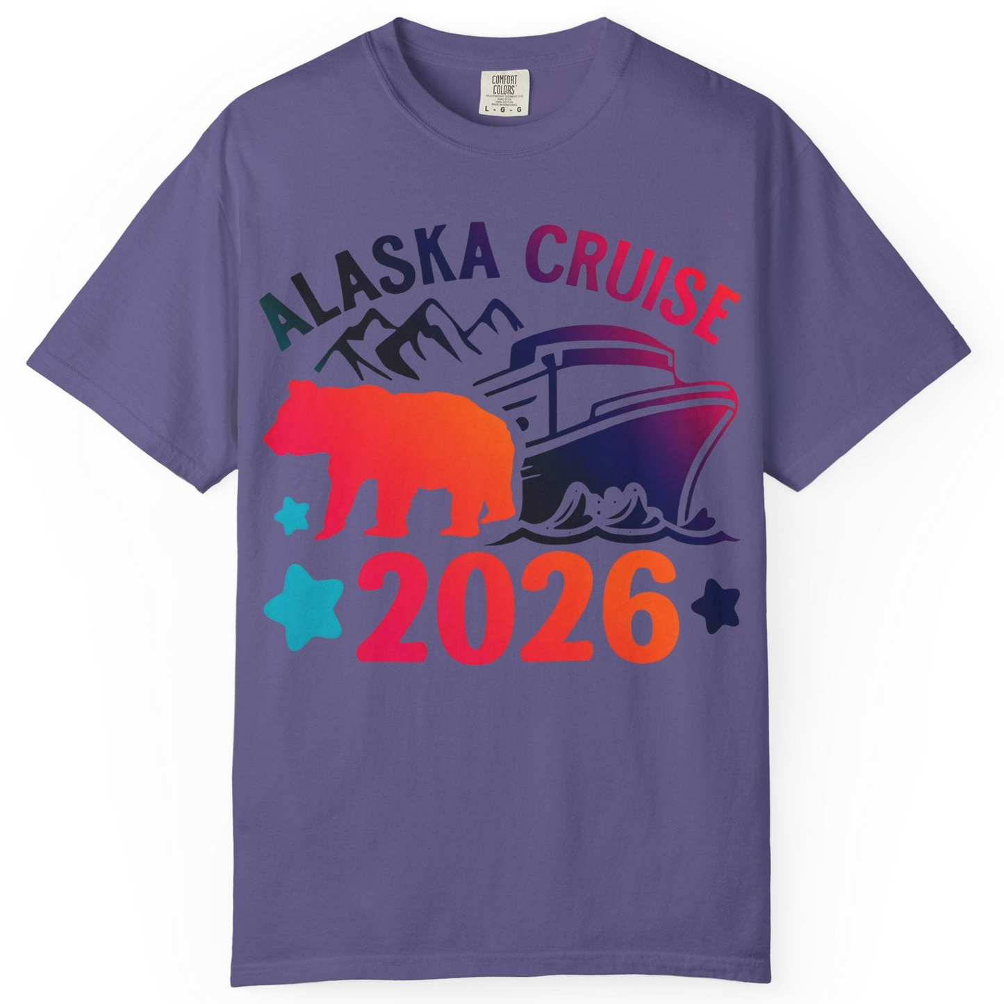 Alaska Cruise 2026 Shirt Comfort Colors T-Shirt – Grape – Alaska Cruise Shirts