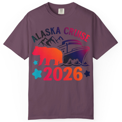 Alaska Cruise 2026 Shirt Comfort Colors T-Shirt – Berry – Alaska Cruise Shirts