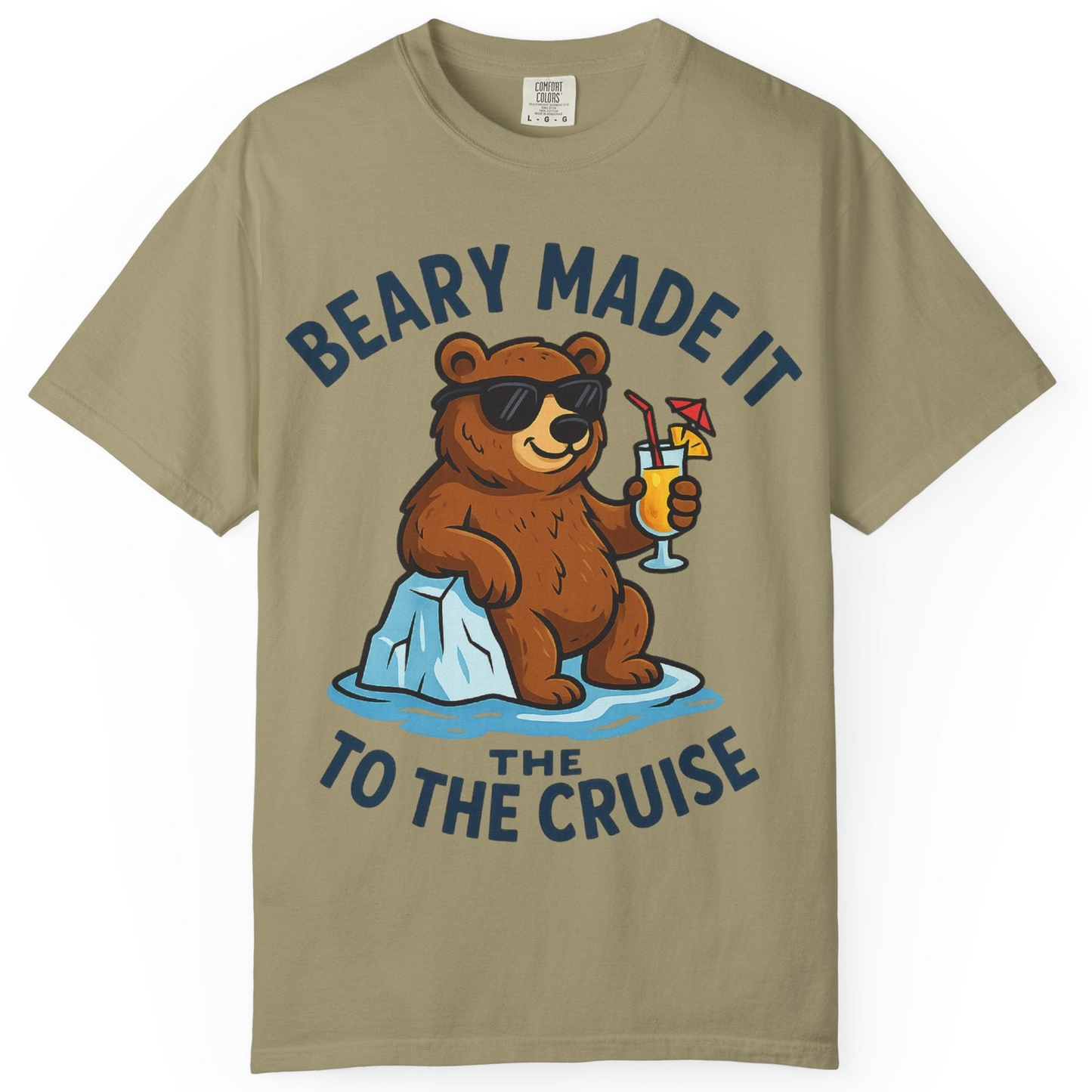 Funny Cruise Bear Shirt Comfort Colors T-Shirt – Khaki – Alaska Cruise Shirts