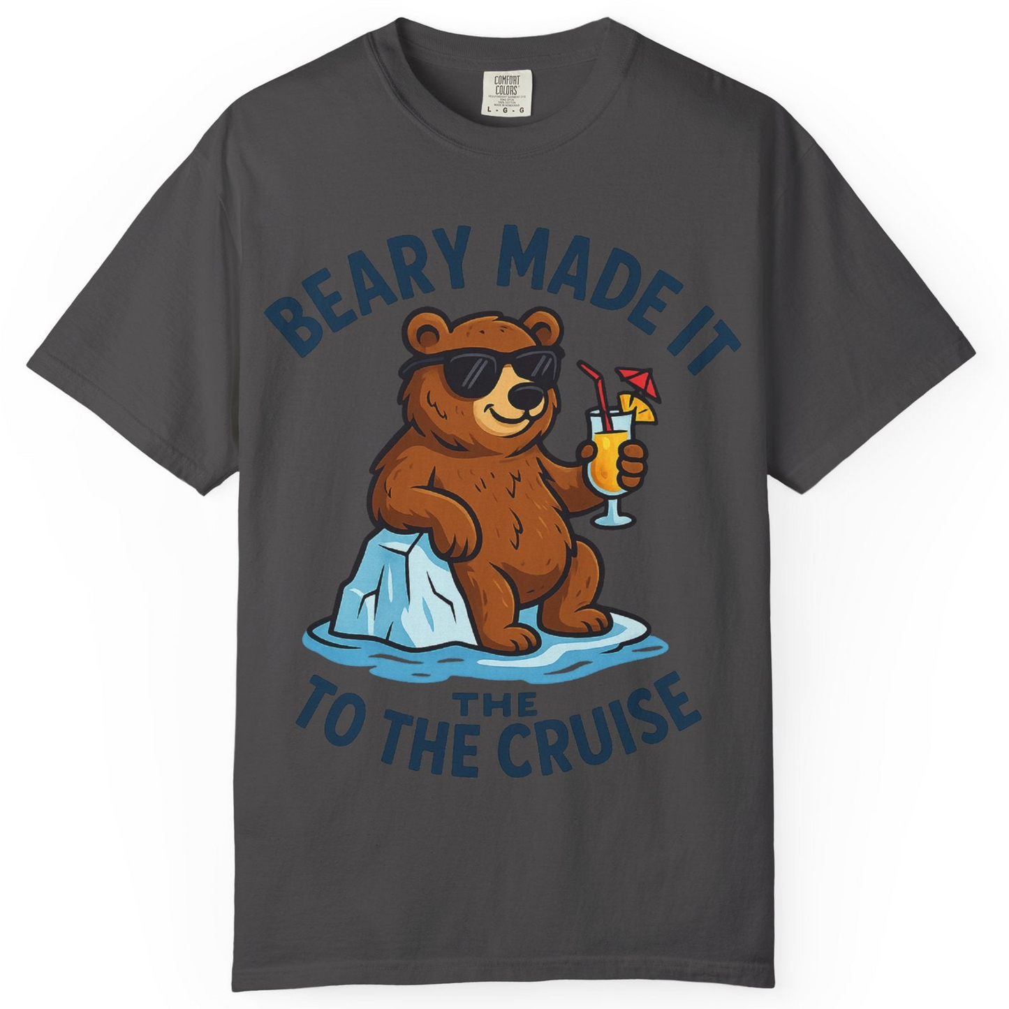 Funny Cruise Bear Shirt Comfort Colors T-Shirt – Graphite – Alaska Cruise Shirts
