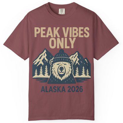 Alaska 2026 Mountain Adventure Bear Comfort Colors T-Shirt – Brick – Alaska Cruise Shirts