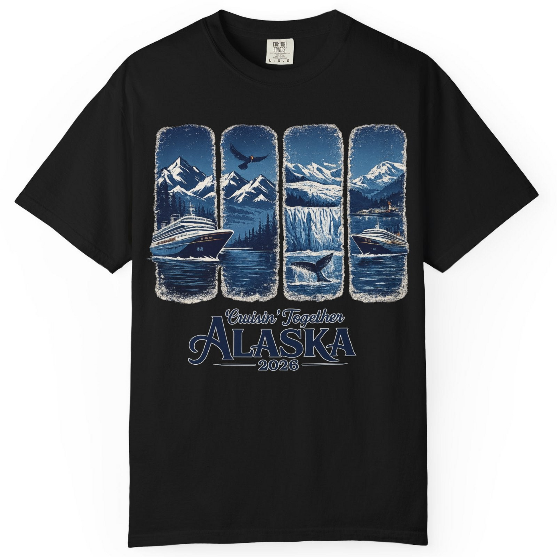 Alaska Cruise Adventure Shirt Comfort Colors T-Shirt – Black – Alaska Cruise Shirts