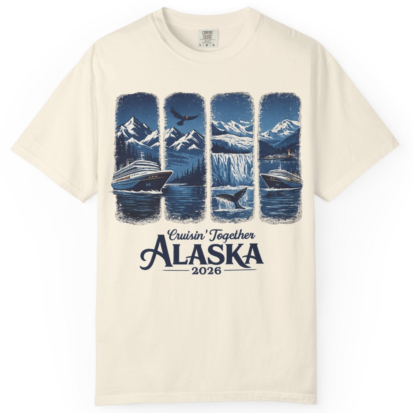 Alaska Cruise Adventure Shirt Comfort Colors T-Shirt – Ivory – Alaska Cruise Shirts