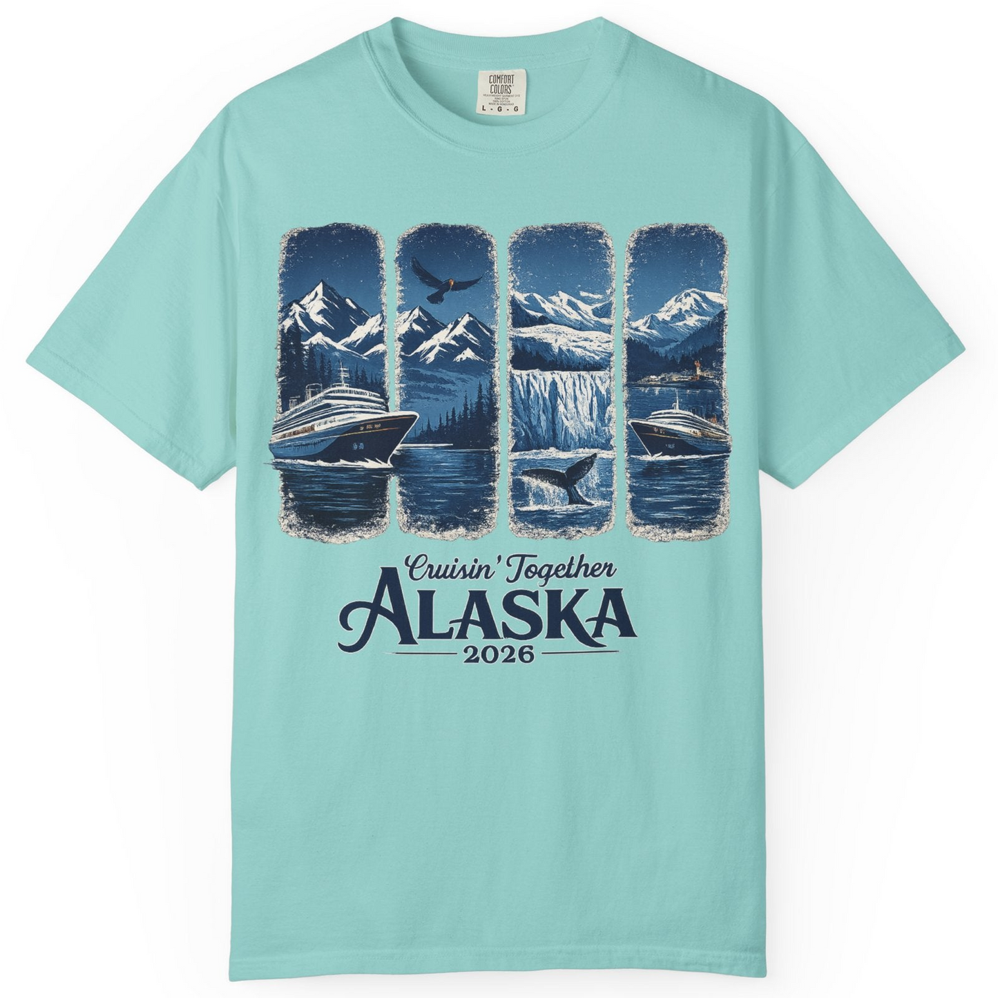 Alaska Cruise Adventure Shirt Comfort Colors T-Shirt – Chalky Mint – Alaska Cruise Shirts
