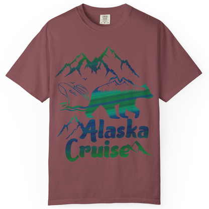 Alaska Cruise Bear Mountains Silhouette Shirt Comfort Colors T-Shirt – Brick – Alaska Cruise Shirts