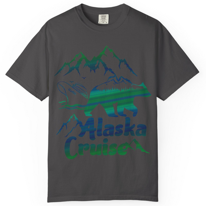 Alaska Cruise Bear Mountains Silhouette Shirt Comfort Colors T-Shirt – Graphite – Alaska Cruise Shirts