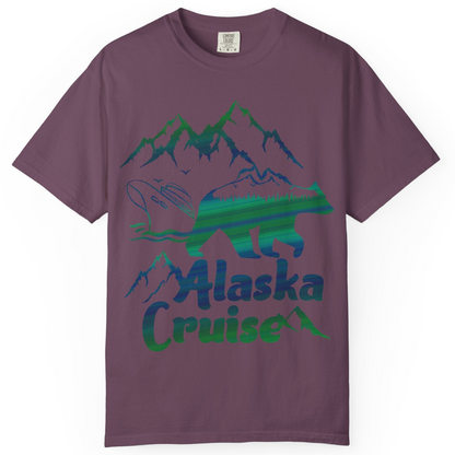 Alaska Cruise Bear Mountains Silhouette Shirt Comfort Colors T-Shirt – Berry – Alaska Cruise Shirts