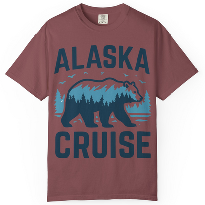Alaska Cruise Shirt Bear Silhouette Forest Wildlife Nature Tee — Comfort Comfort Colors T-Shirt – Brick – Alaska Cruise Shirts