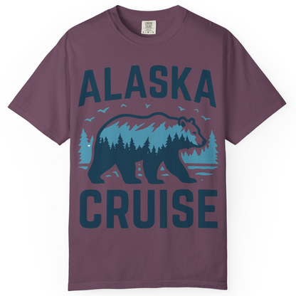 Alaska Cruise Shirt Bear Silhouette Forest Wildlife Nature Tee — Comfort Comfort Colors T-Shirt – Berry – Alaska Cruise Shirts