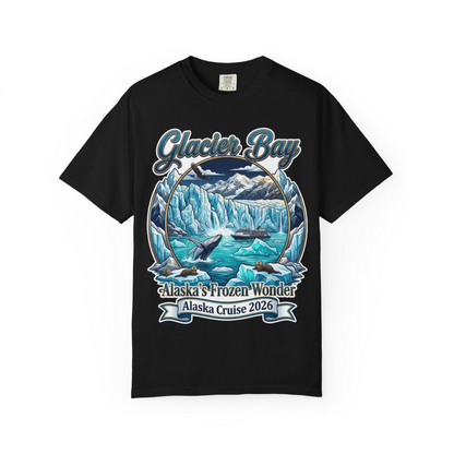 Glacier Bay Alaska Cruise 2026 Wildlife Adventure Souvenir Shirt — Comfort Comfort Colors T-Shirt – Black – Alaska Cruise Shirts