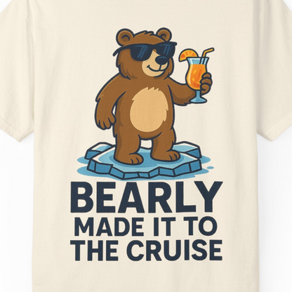 Bear Cruise Shirt Comfort Colors T-Shirt – Ivory – Alaska Cruise Shirts Close Up