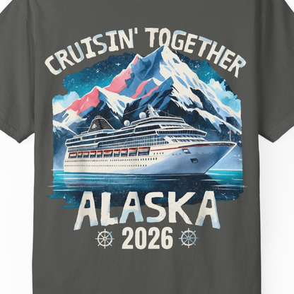 Alaska Cruise 2026 Shirt Comfort Colors T-Shirt – Pepper – Alaska Cruise Shirts Close Up
