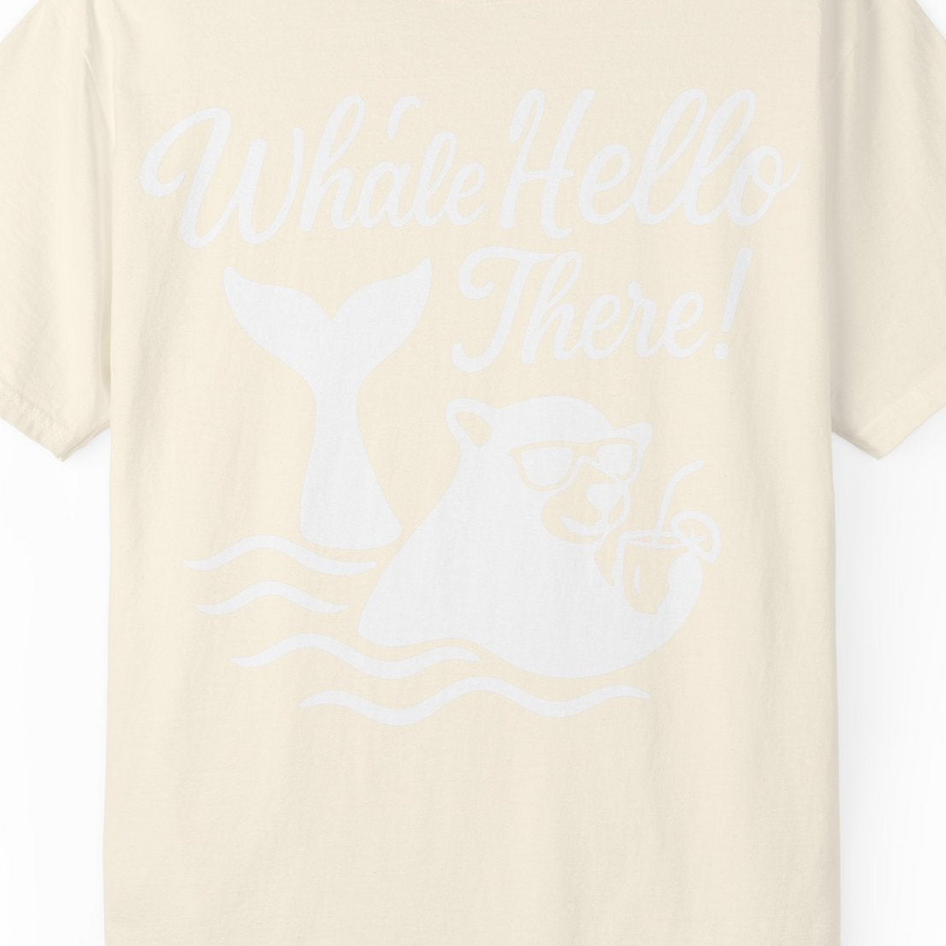 Whale Hello There Shirt Comfort Colors T-Shirt – Ivory – Alaska Cruise Shirts Close Up