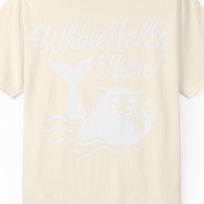 Whale Hello There Shirt Comfort Colors T-Shirt – Ivory – Alaska Cruise Shirts Close Up