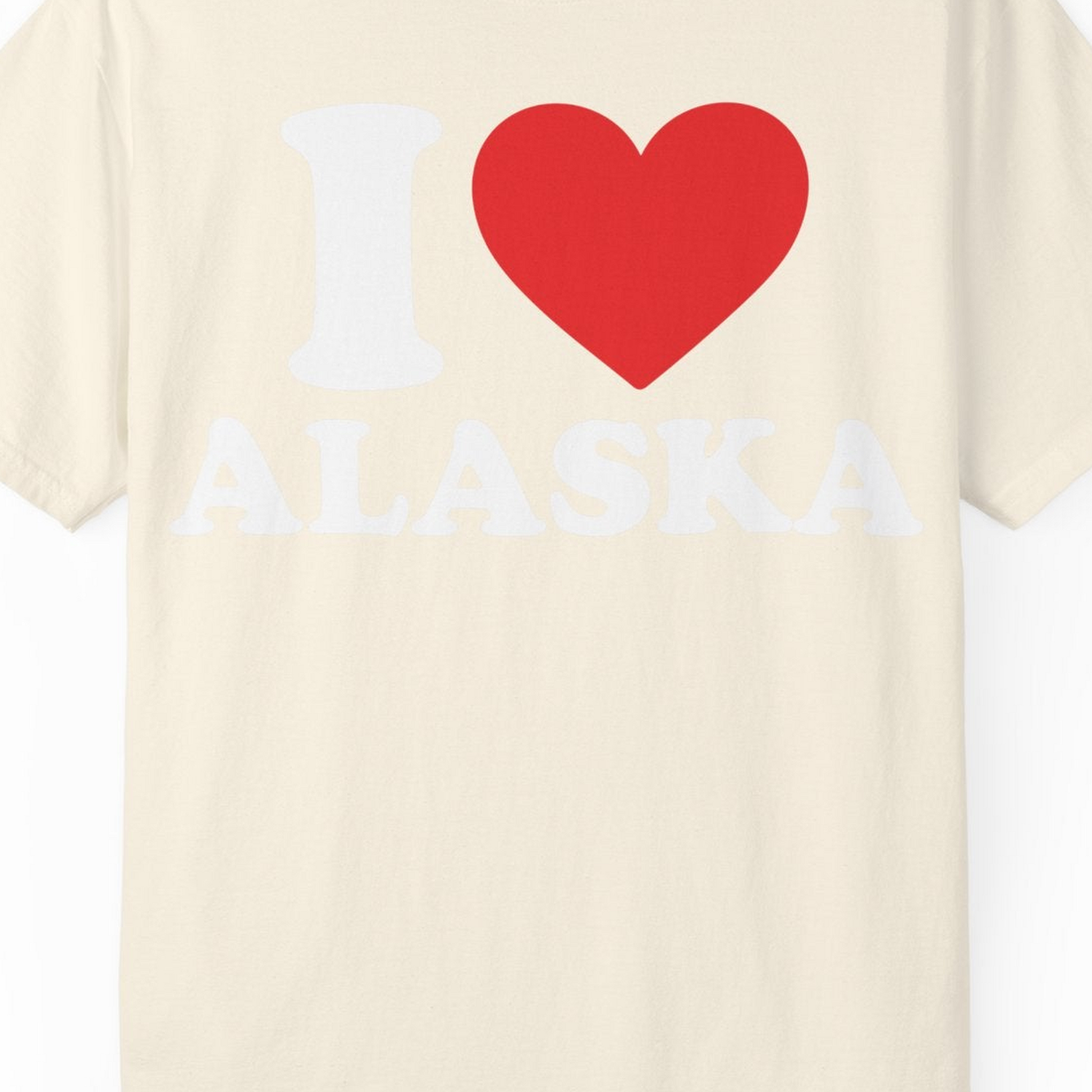 I Love Alaska Shirt Comfort Colors T-Shirt – Ivory – Alaska Cruise Shirts Close Up