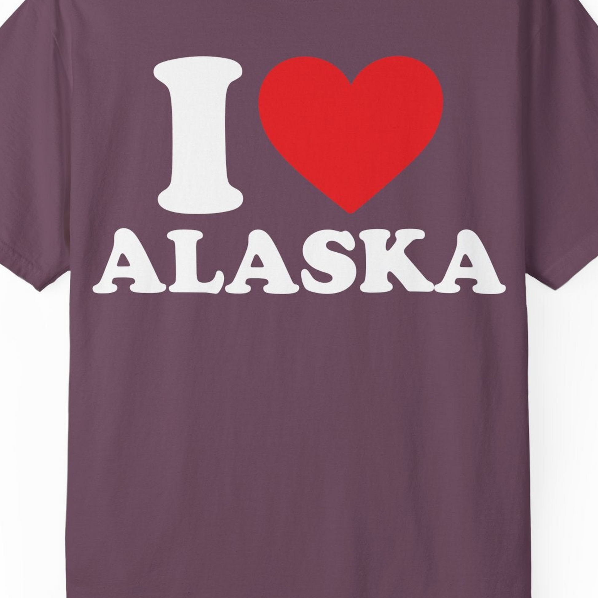 I Love Alaska Shirt Comfort Colors T-Shirt – Berry – Alaska Cruise Shirts Close Up