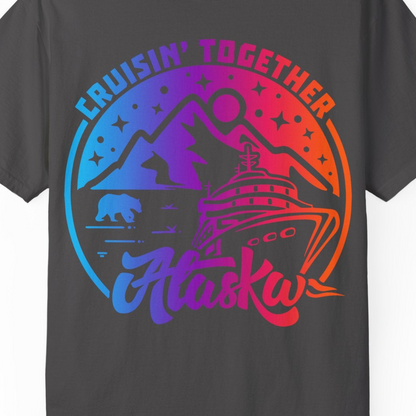 Alaska Cruise Shirt Comfort Colors T-Shirt – Graphite – Alaska Cruise Shirts Close Up