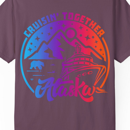 Alaska Cruise Shirt Comfort Colors T-Shirt – Berry – Alaska Cruise Shirts Close Up