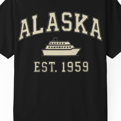 Alaska Cruise Shirt Comfort Colors T-Shirt – Black – Alaska Cruise Shirts Close Up