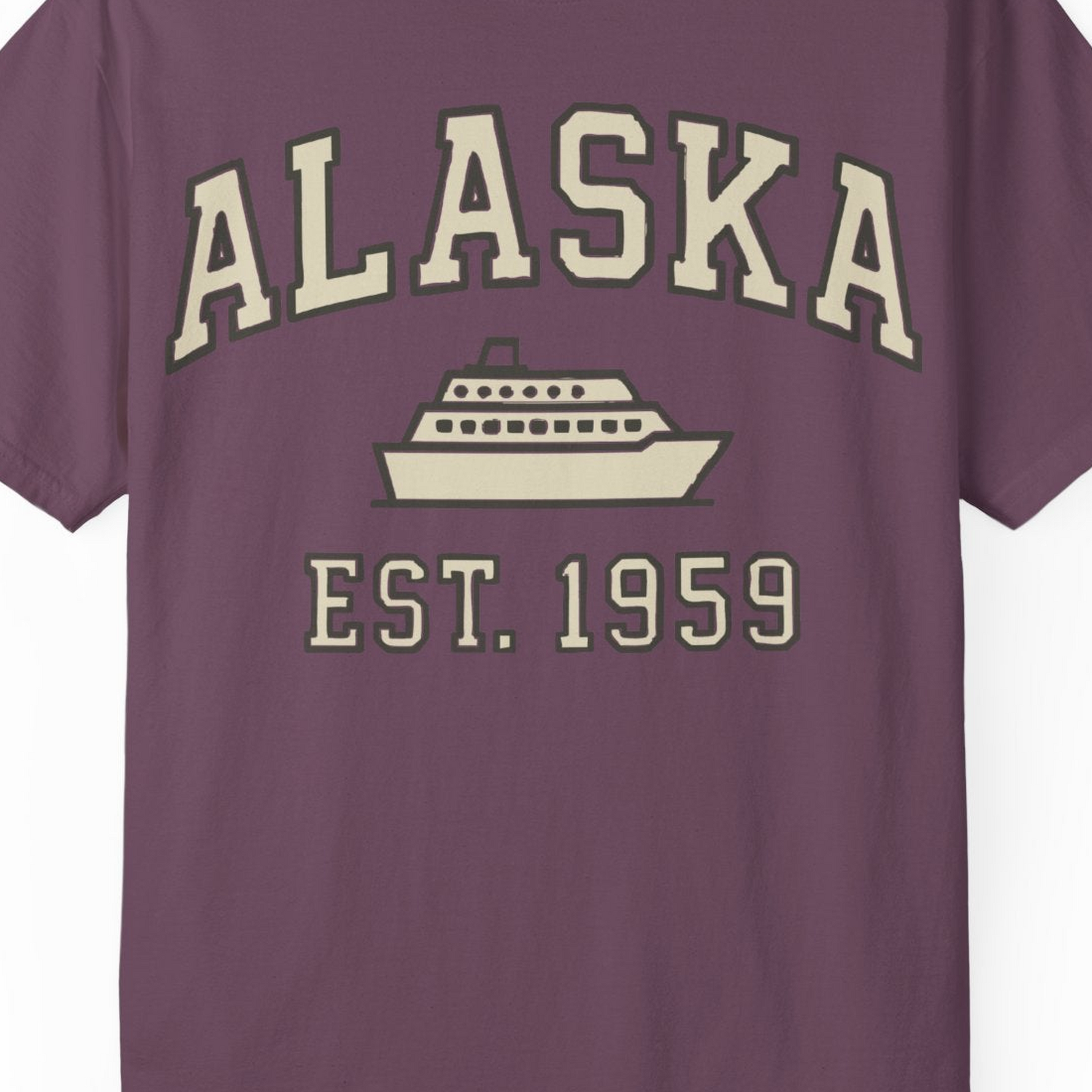 Alaska Cruise Shirt Comfort Colors T-Shirt – Berry – Alaska Cruise Shirts Close Up