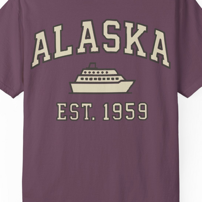 Alaska Cruise Shirt Comfort Colors T-Shirt – Berry – Alaska Cruise Shirts Close Up