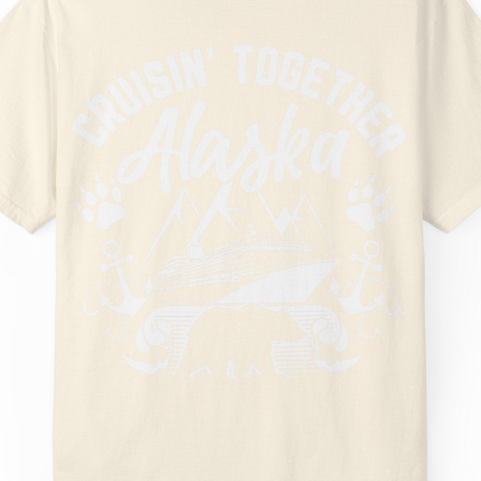 Alaska Cruise Adventure Shirt Comfort Colors T-Shirt – Ivory – Alaska Cruise Shirts Close Up