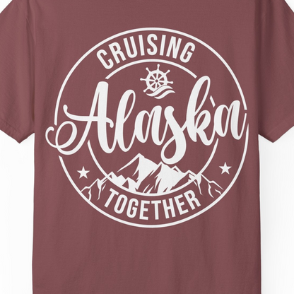 Cruising Alaska Together Shirt Comfort Colors T-Shirt – Brick – Alaska Cruise Shirts Close Up