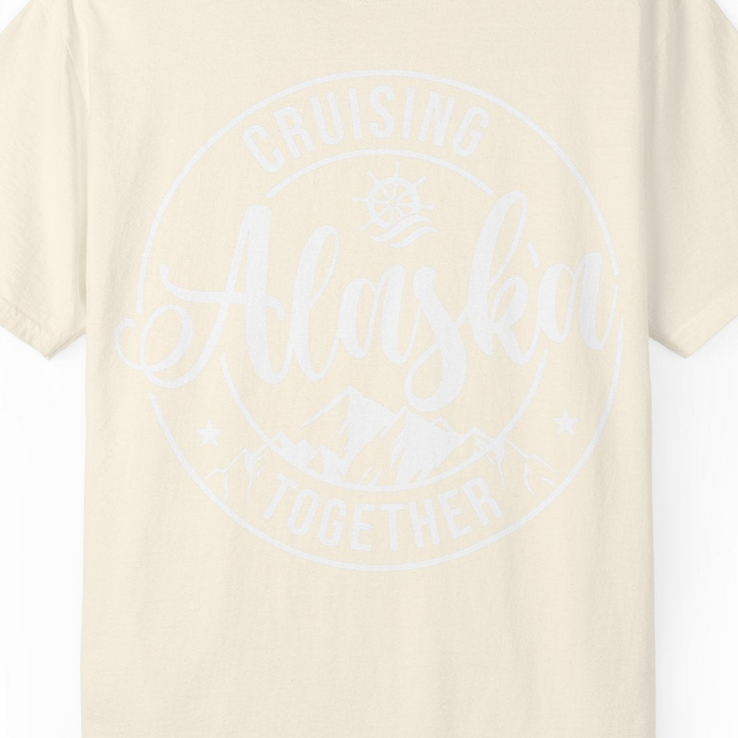 Cruising Alaska Together Shirt Comfort Colors T-Shirt – Ivory – Alaska Cruise Shirts Close Up
