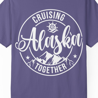 Cruising Alaska Together Shirt Comfort Colors T-Shirt – Grape – Alaska Cruise Shirts Close Up