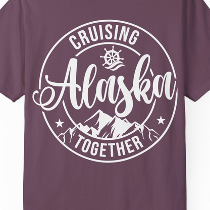 Cruising Alaska Together Shirt Comfort Colors T-Shirt – Berry – Alaska Cruise Shirts Close Up