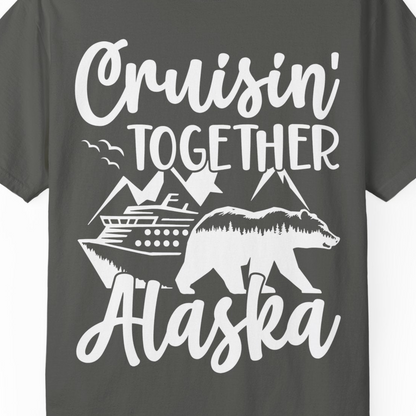 Alaska Cruise Adventure Shirt Comfort Colors T-Shirt – Pepper – Alaska Cruise Shirts Close Up